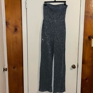 Elegant Blue Sleeveless jumpsuit